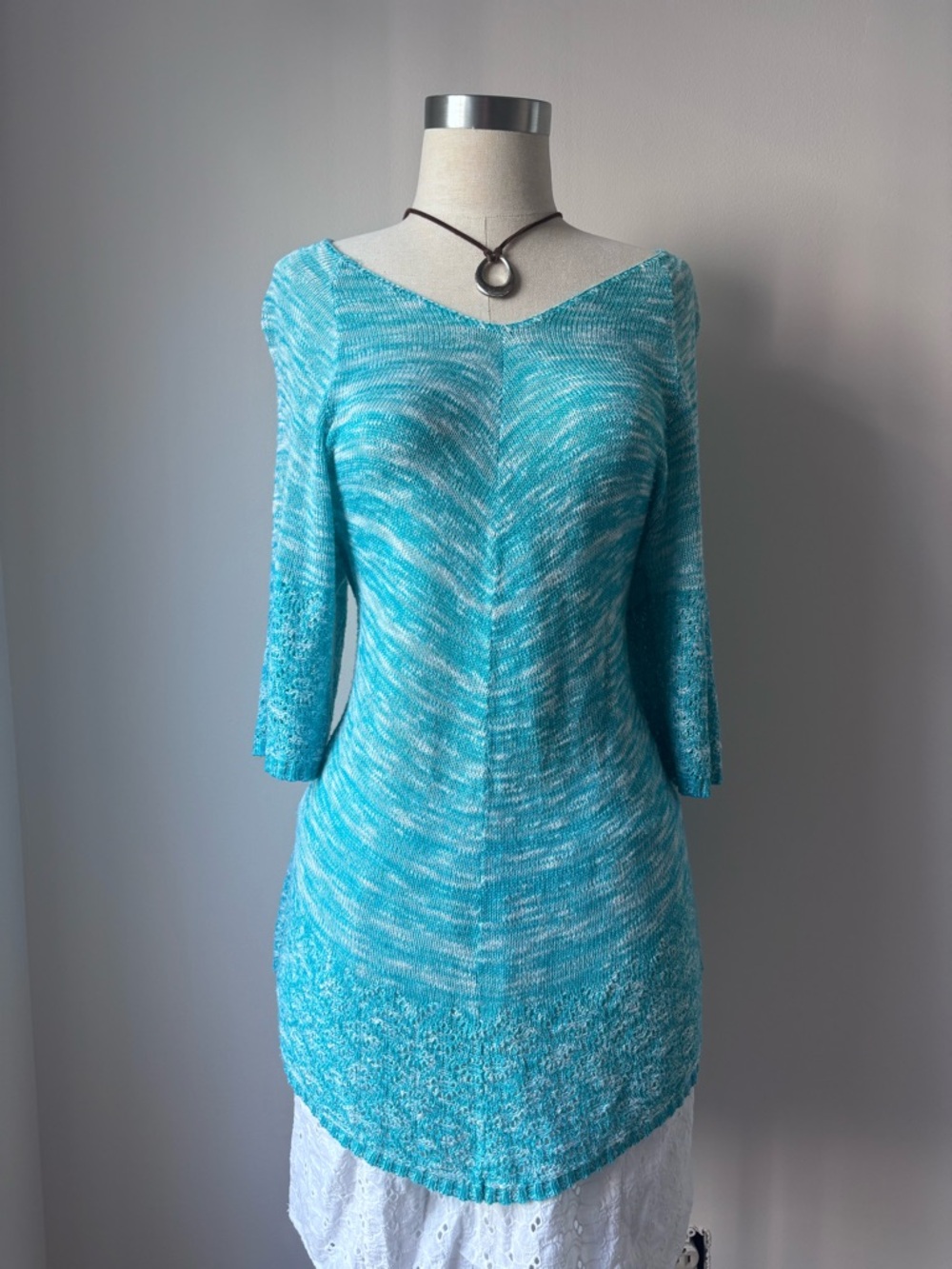 Faded Glory Crochet Knit Boho Chic Top